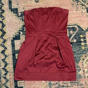 French Connection Strapless Wine Dress